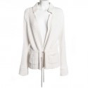 Gilet long CHANEL T 42 coton blanc