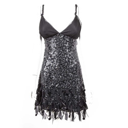 Dress Jenny Packham T10UK black sequined