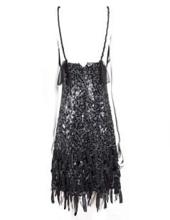 Robe Jenny Packham T10UK noire à sequins