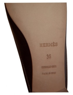 Mules cuir marron HERMÈS