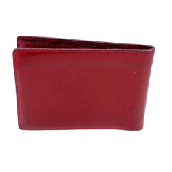 Porte-cartes HERMES en cuir box rouge H