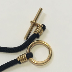 HERMES necklace in gold and black fabric cord