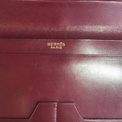 xxx Pochette à courrier HERMES en cuir bordeaux vintage