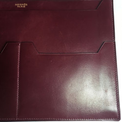 xxx Pochette à courrier HERMES en cuir bordeaux vintage