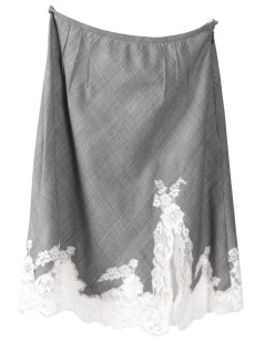 Prince de Galles CHRISTIAN DIOR T38 fabric skirt and lace