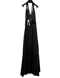 Robe du soir CHANEL t 36 noire en soie à sequins