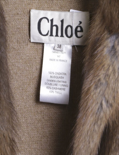 CHLOE T 38 tawny fur coat