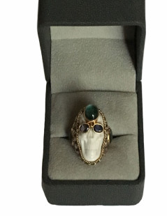 Ring CAROLE mussels for PIETRA DURA