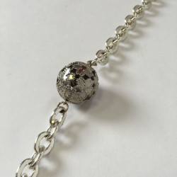 Marguerite of Valois silver chain and blue beads long necklace