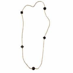 MARGUERITE of VALOIS golden chain and glass paste black necklace