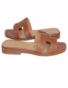 Sandals 'Oran' HERMÈS calf box gold T 36.5