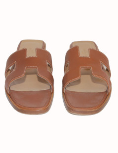 Sandals 'Oran' HERMÈS calf box gold T 36.5