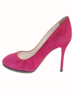 PRADA T37, 5 purple suede pumps