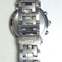 HERMES Clipper chrono steel watch