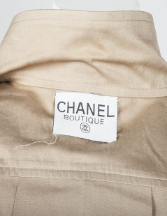 Robe CHANEL vintage beige et marron t 38