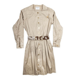 Robe CHANEL vintage beige et marron