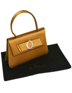 Mini bag CHRISTIAN DIOR yellow silk satin