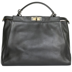 Sac Peekaboo FENDI cuir d'agneau noir