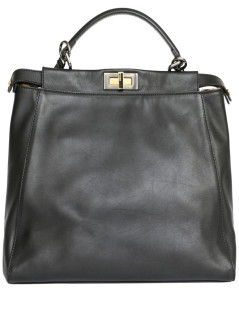 Sac Peekaboo FENDI cuir d'agneau noir