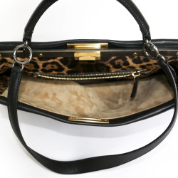 Sac Peekaboo FENDI cuir d'agneau noir