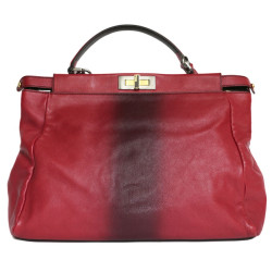 Sac Peekaboo FENDI cuir framboise 