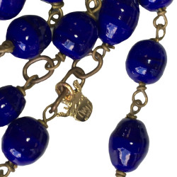 MARGUERITE de VALOIS couture sapphire blue molten glass choker necklace