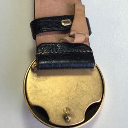 DOLCE GABBANA & leather black leather and Golden round buckle belt