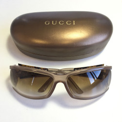 Lunettes de soleil GUCCI en plastique marron clair