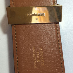 Ceinture HERMES Médor en cuir bleu marine