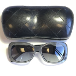 CHANEL sunglasses grey and black plastic