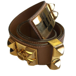 Belt Medoro CDC HERMES t 72 glossy brown leather