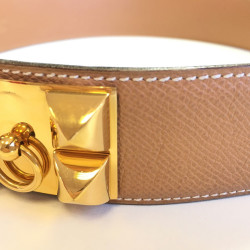 Belt Medoro CDC HERMES t 72 glossy brown leather