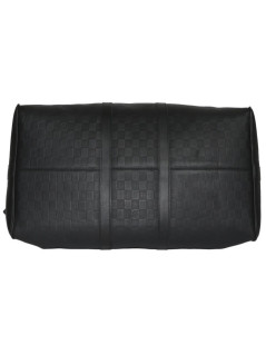 Keepall 55 LOUIS VUITTON leather black infinite checkerboard bag