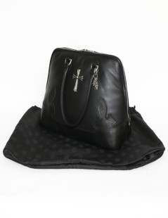 CHROME HEARTS black leather bag