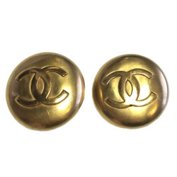 CHANEL vintage haute couture gilded clip-on earrings