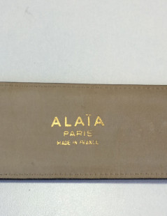 Ceinture ALAIA en cuir gris foncé T75