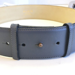 Ceinture ALAIA en cuir gris foncé T75