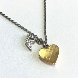 Necklace double LOUIS VUITTON gold and silver metal