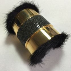 Golden cuff shagreen and mink