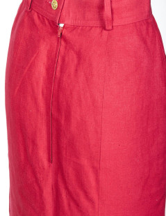 CHANEL high waist red linen size 36FR