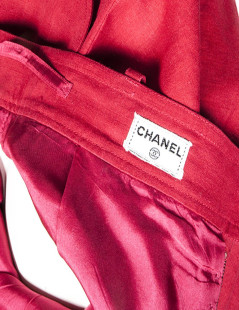 CHANEL high waist red linen size 36FR