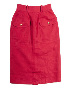 CHANEL high waist red linen size 36FR