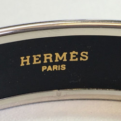 Bracelet HERMES médium "Calèche" en émail Aigue-Marine 