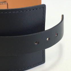 HERMES leather jewel calf black chamonix and brass bracelet