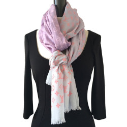 Long foulard LOUIS VUITTON en coton couleurs pastels