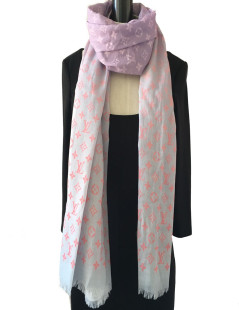 Long foulard LOUIS VUITTON en coton couleurs pastels