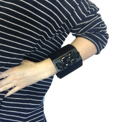 MARNI blackened wood cuff