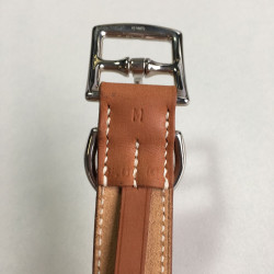 Collier et laisse HERMES pour chien en cuir marron