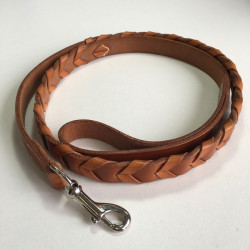 Collier et laisse HERMES pour chien en cuir marron