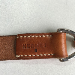 Collier et laisse HERMES pour chien en cuir marron